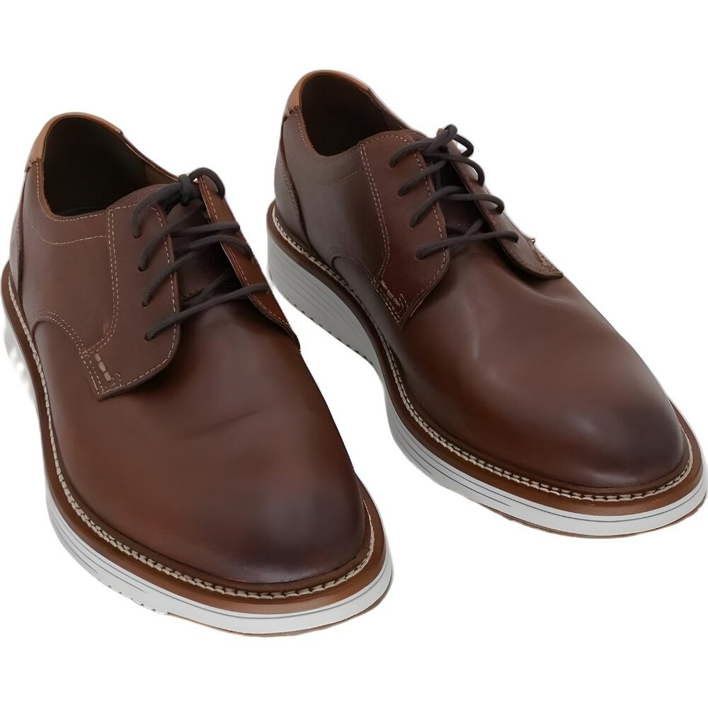 Johnston Murphy Hodges Plain Toe Full Grain Dress Shoe Tan US 11.5 EU 45
